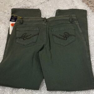 Tribal Women's Straight Leg Jeans in Dark Green